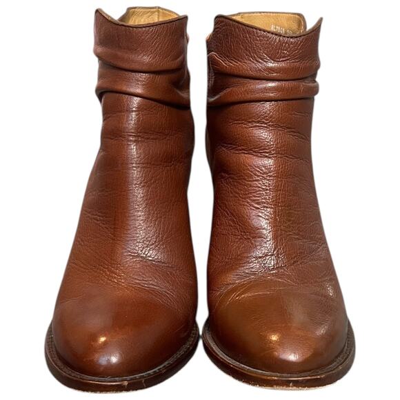 Lucchese Britta Bootie Redwood Leather Suede Ankle Boots Block Heel Women’s 9B - Picture 2 of 11